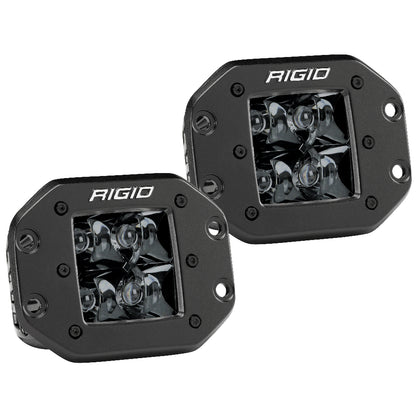 Rigid Industries LED spotlights for off-road vehicle lighting, black housing with clear lenses