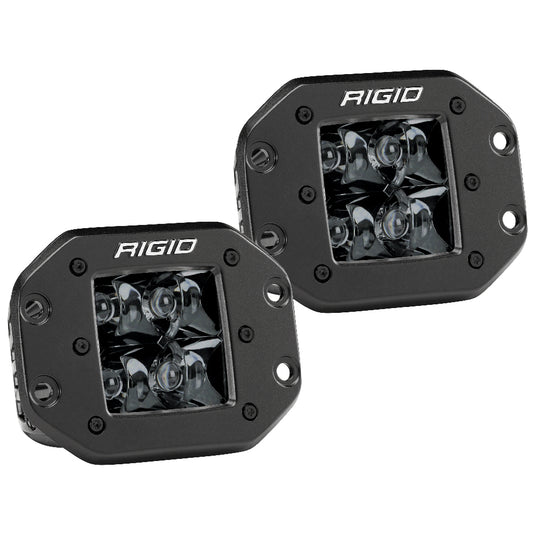 Rigid Industries LED spotlights for off-road vehicle lighting, black housing with clear lenses