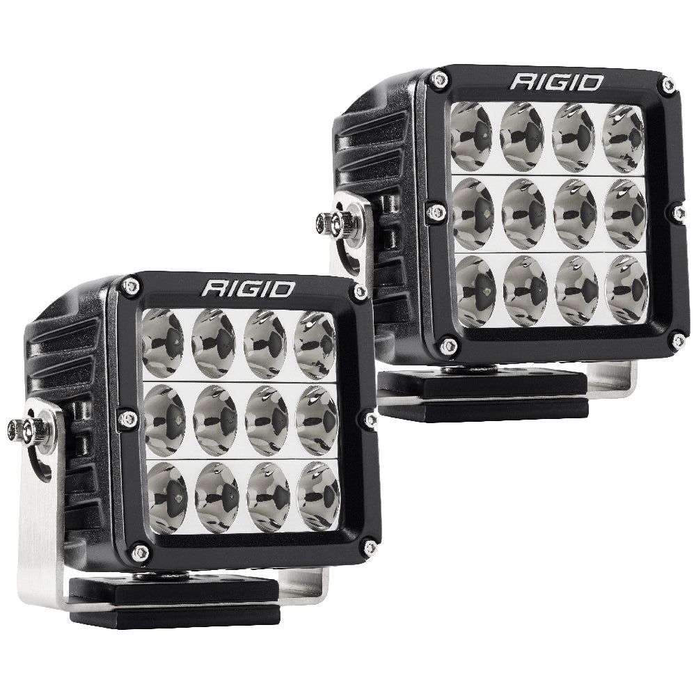 Rigid LED off-road lights for vehicle illumination, durable black housing with multiple lenses