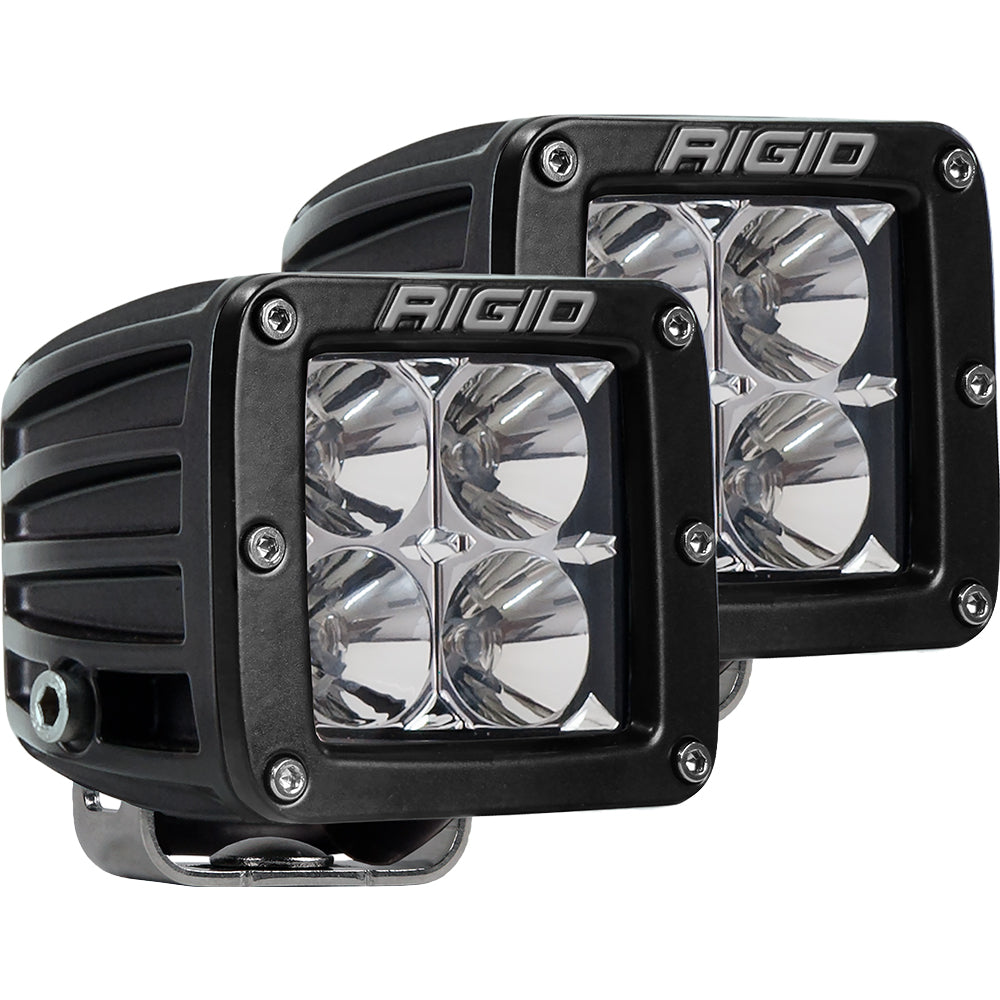 Rigid LED off-road lights for vehicle illumination, durable black housing with four lens design