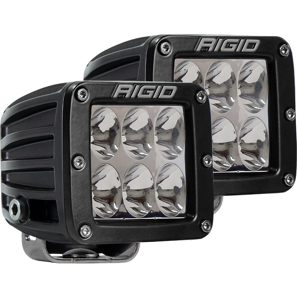 Rigid LED off-road lights for vehicle illumination, durable black housing with six lens array