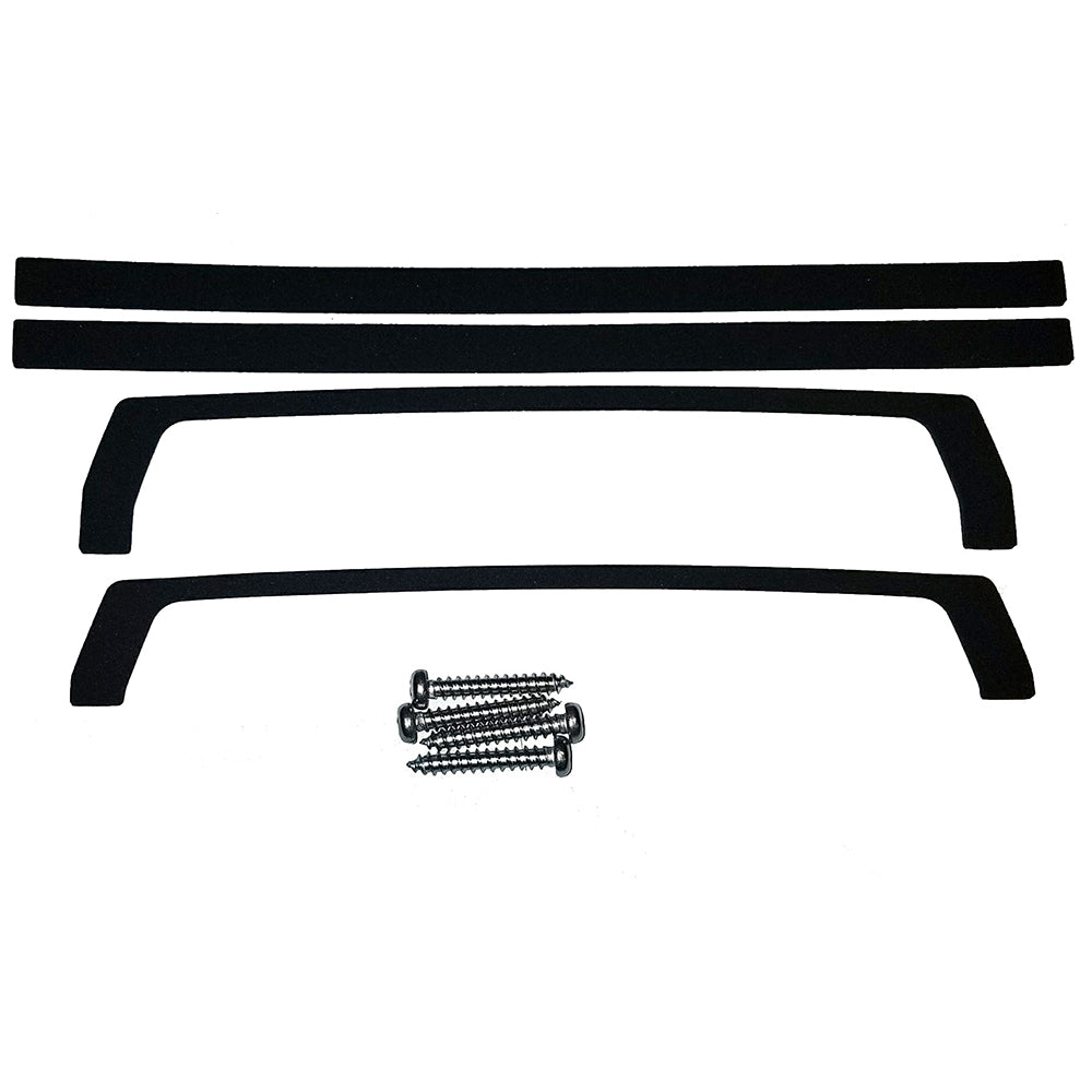 Black car door handle trim kit with installation screws for auto styling upgrades