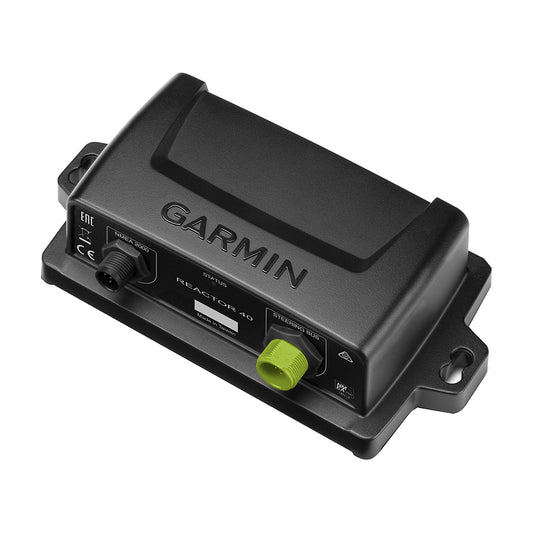 Garmin Reactor 40 autopilot control unit with NMEA 2000 and steering bus ports for marine navigation systems