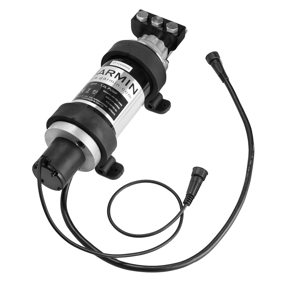Garmin GHP 1.2L marine autopilot pump with wiring, compatible with ISO 11783 for boat systems