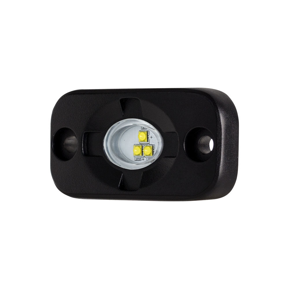 Compact black LED interior light with three yellow LEDs, ideal for auto or residential use.
