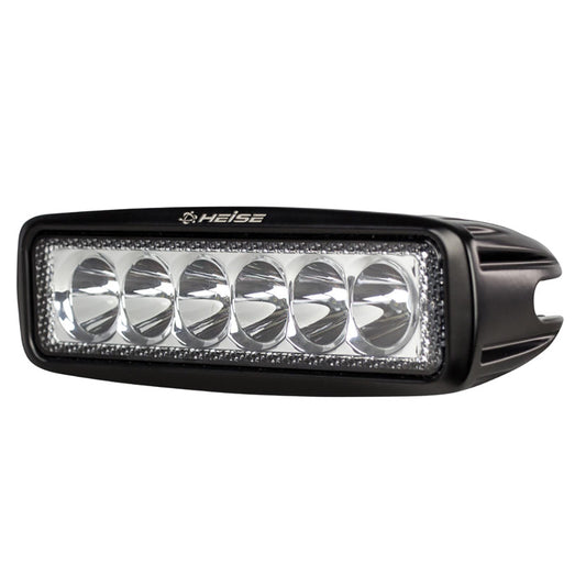 Heise LED light bar for off-road and automotive use, featuring six bright lenses and durable black housing.