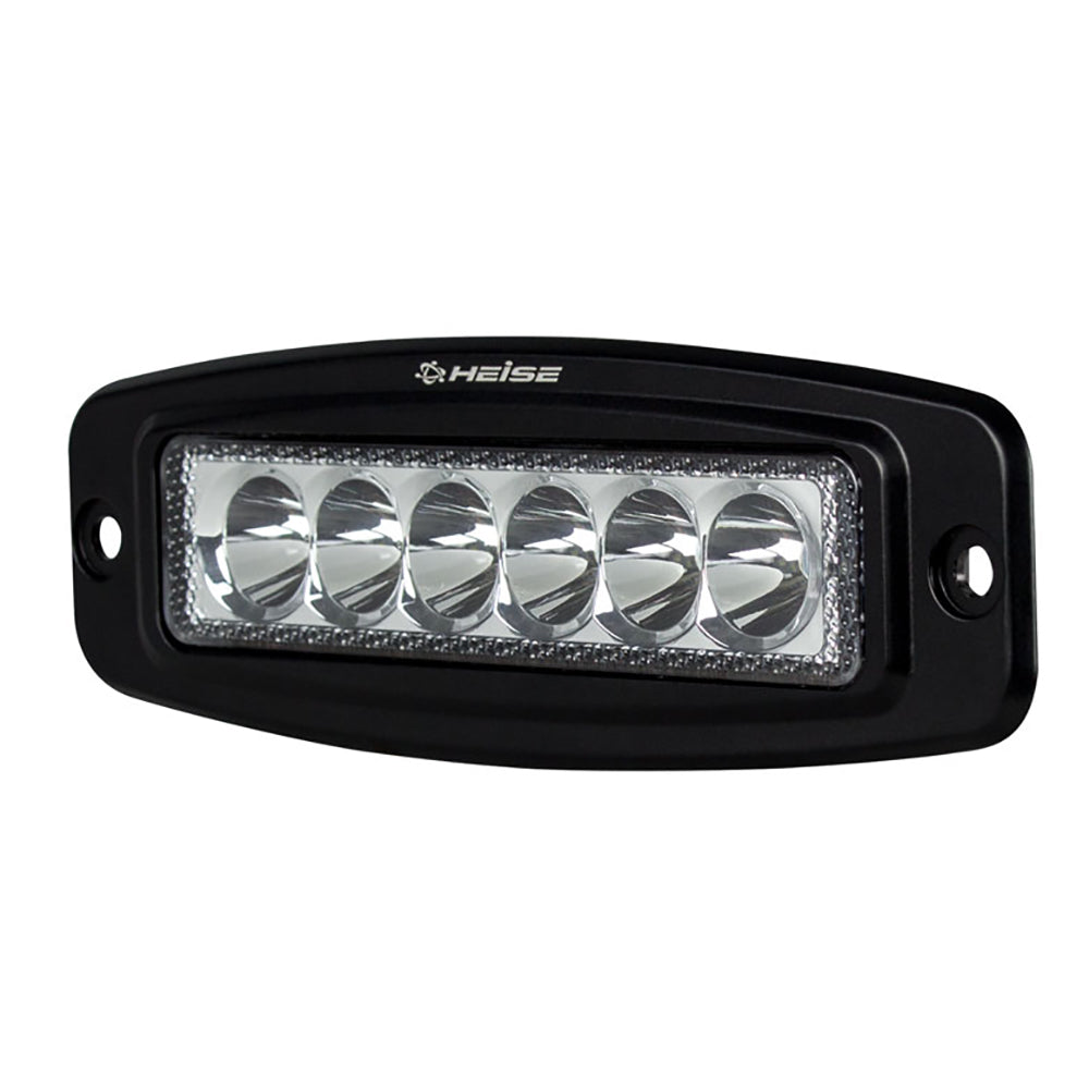 Heise LED light bar with six lenses, black housing, for auto lighting upgrades