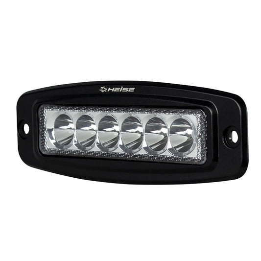 Heise LED light bar with six lenses, black housing, for auto lighting upgrades