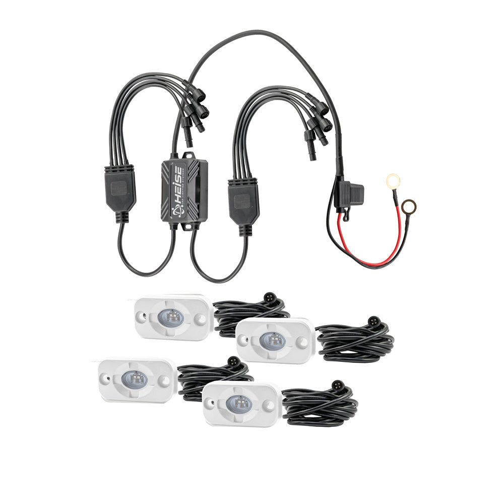 Heise LED pod lights with wiring harness for auto lighting installation