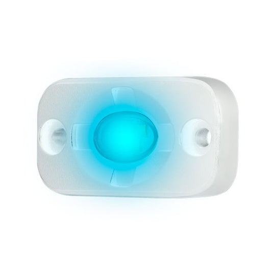 Blue LED marine boat light with white housing for deck or accent lighting