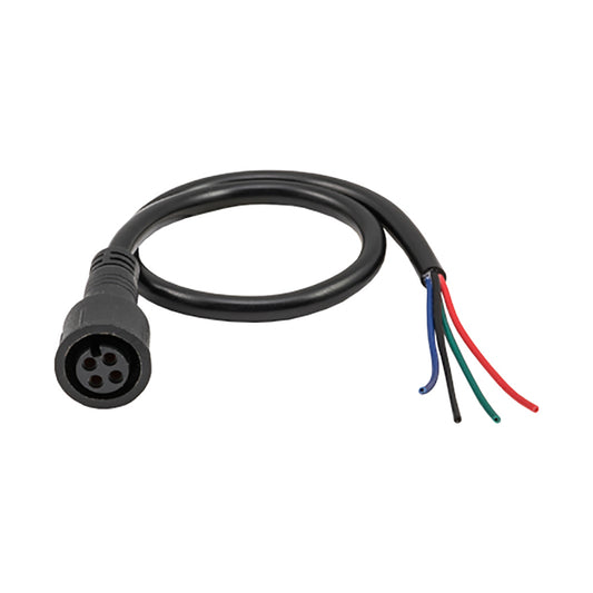 4-pin wiring harness with color-coded wires for car audio installation