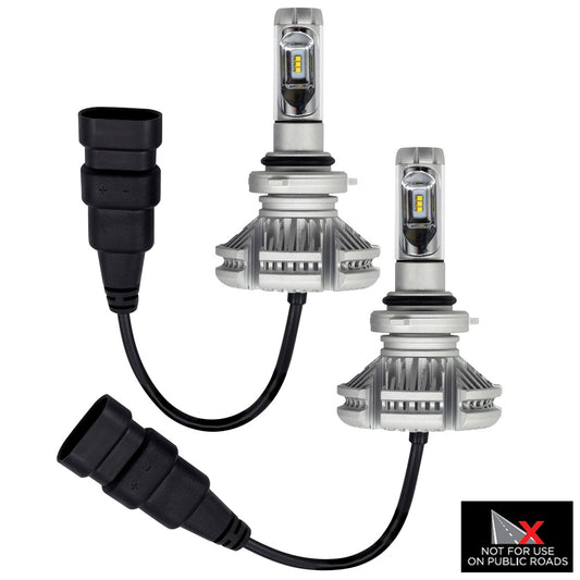 LED headlight bulbs with wiring harness, not for public road use
