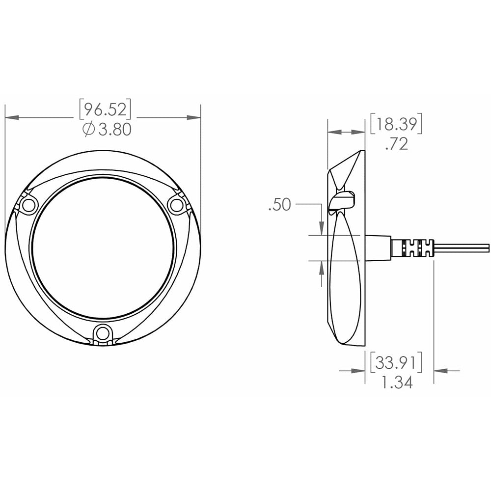 Technical diagram of car audio speaker with precise dimensions for installation