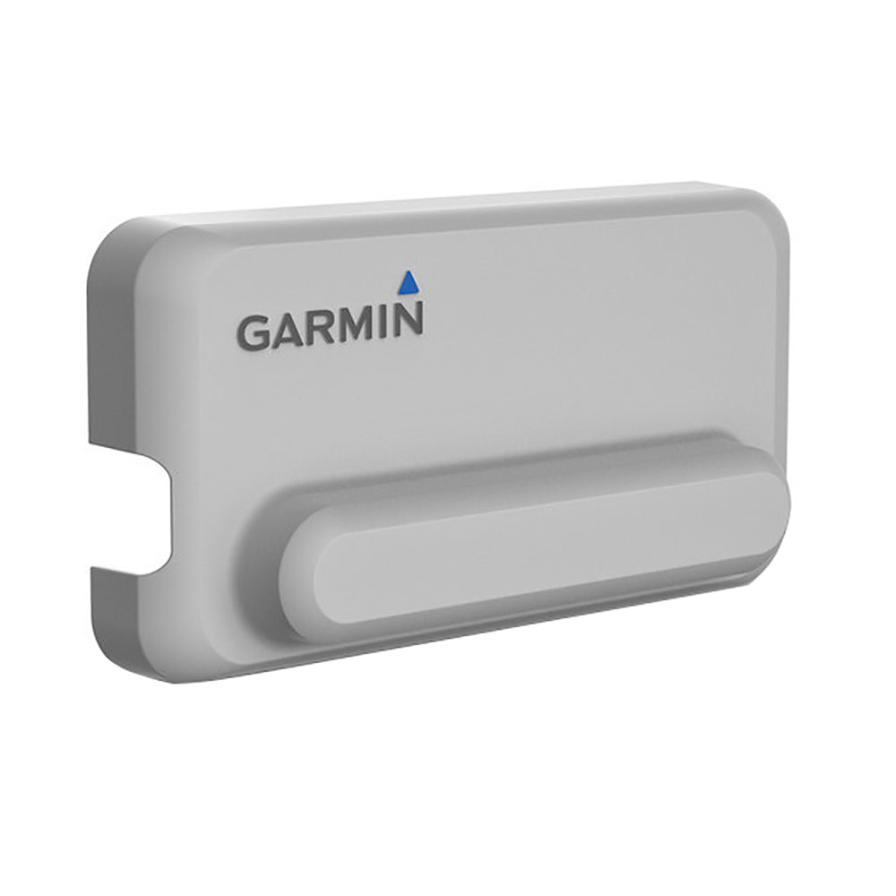 Garmin device mount for auto installation, sleek gray design with blue triangle logo