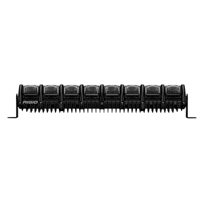 Rigid Industries LED light bar for off-road vehicles, rugged black design with clear lenses