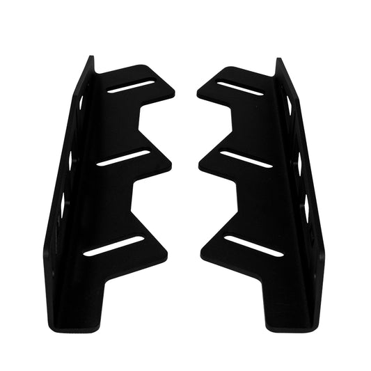 Black metal car audio subwoofer mounting brackets for secure installation