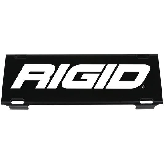 Black Rigid Industries license plate frame with bold white logo, ideal for truck and off-road vehicle styling.