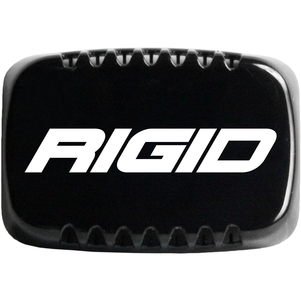Rigid Industries black LED light cover with white logo, rugged design for off-road vehicles