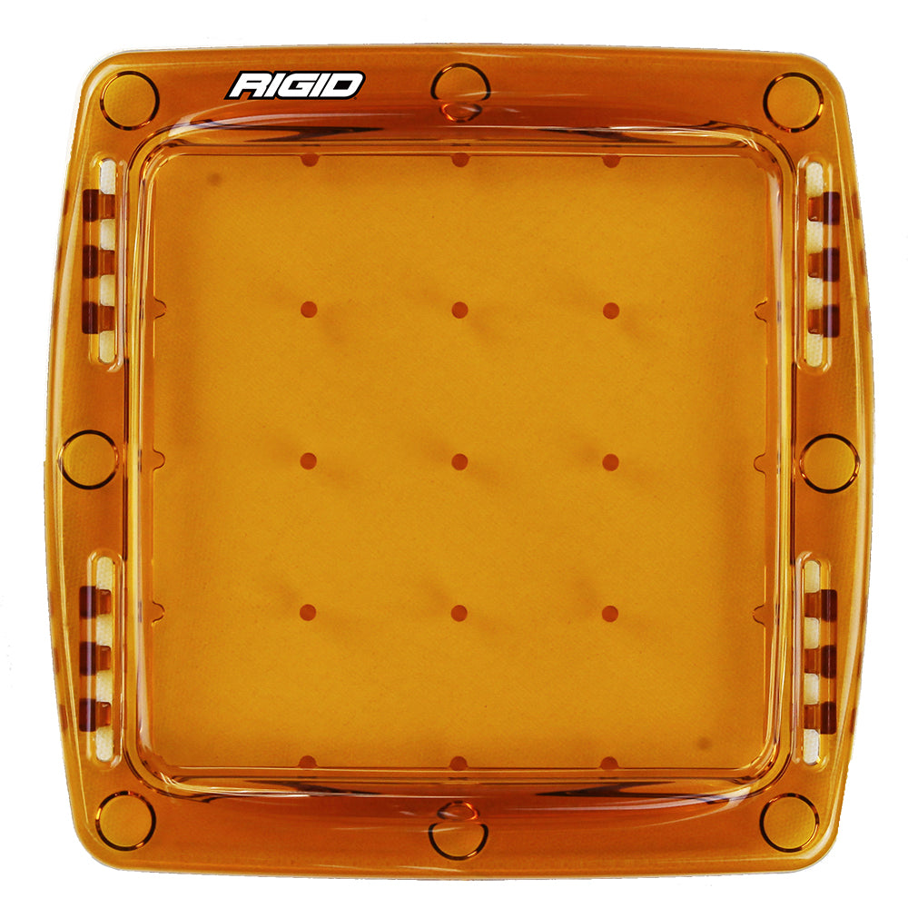 Amber Rigid LED light cover with mounting holes and side vents for vehicle lighting