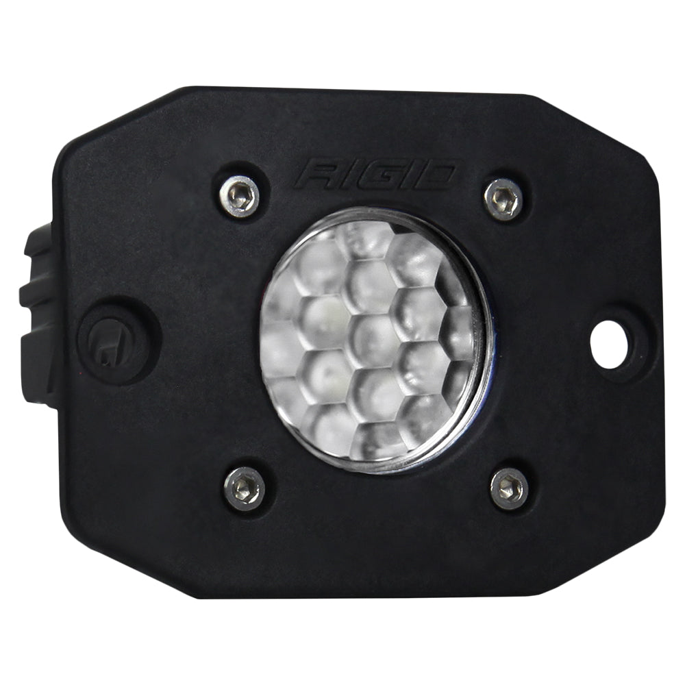 Rigid LED light with honeycomb lens, black housing, and mounting screws for auto or off-road use