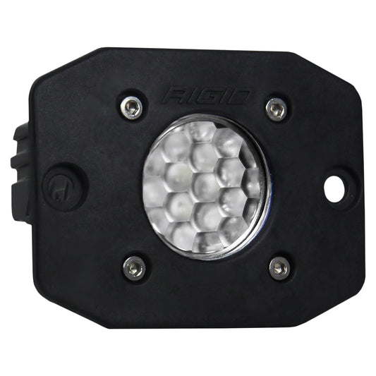 Rigid LED light with honeycomb lens, black housing, and mounting screws for auto or off-road use