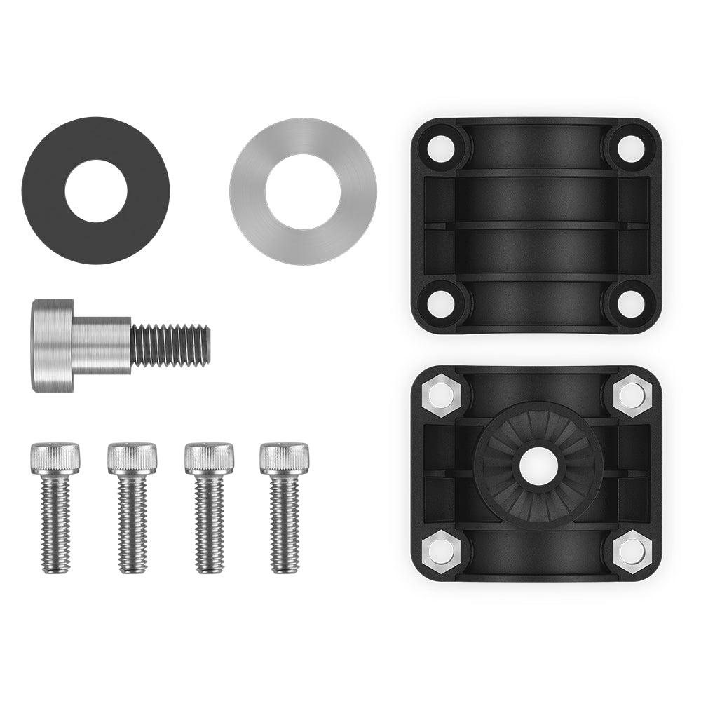 Black rubber speaker mounts with stainless steel bolts and washers for car audio installation