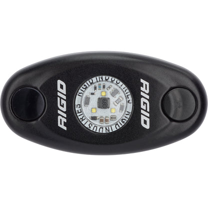 Rigid Industries LED light pod with dual mounting points and exposed circuitry for automotive use