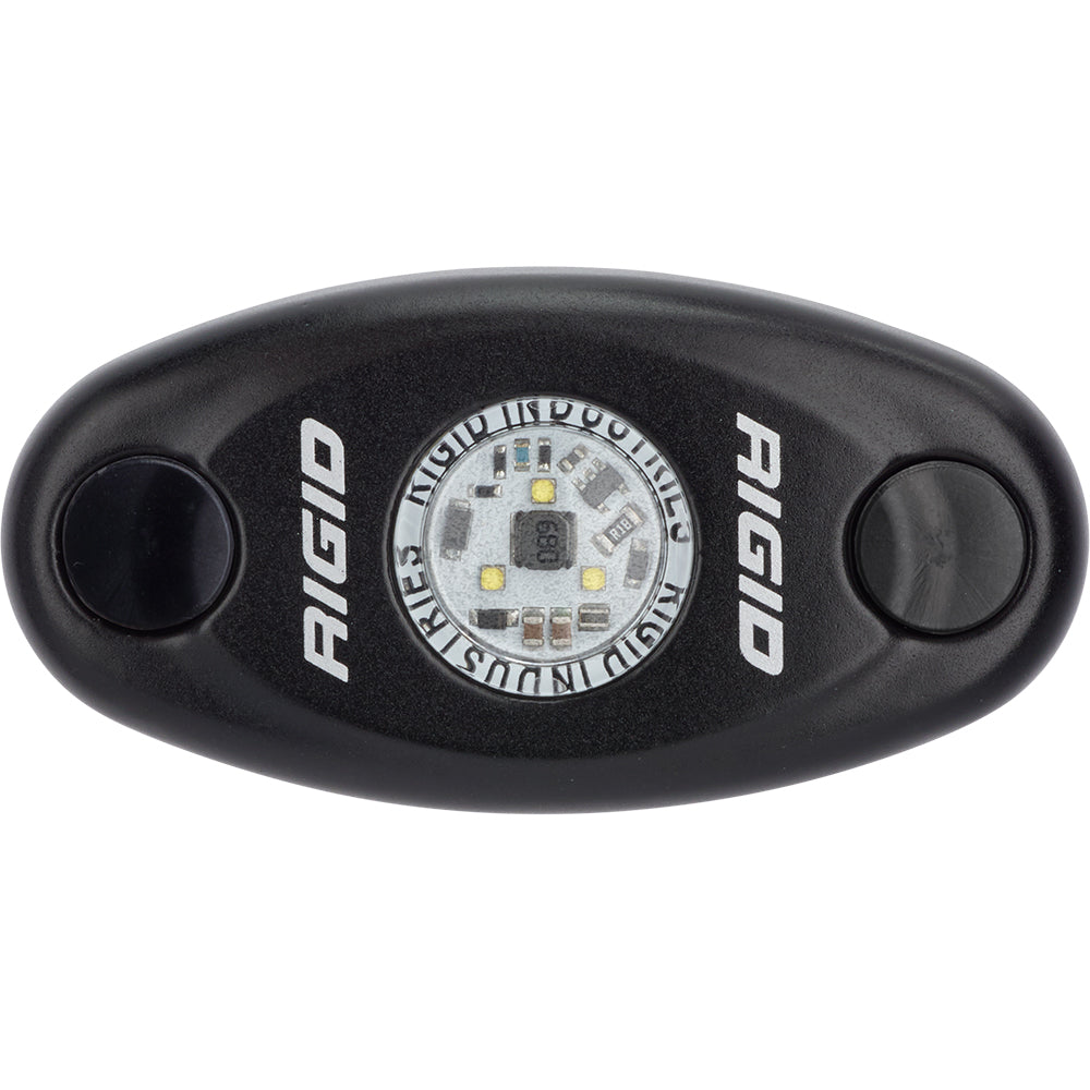 Rigid Industries LED light pod with black housing and visible circuit board, ideal for auto lighting upgrades.