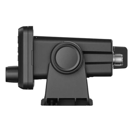 Black car camera with mounting bracket and connector, for vehicle security and dash cam installation