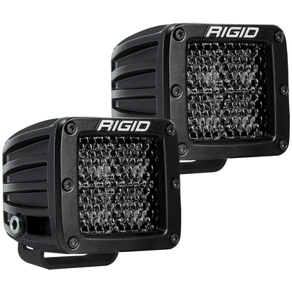 Rigid LED off-road lights for vehicle illumination, durable black housing, high-output lighting