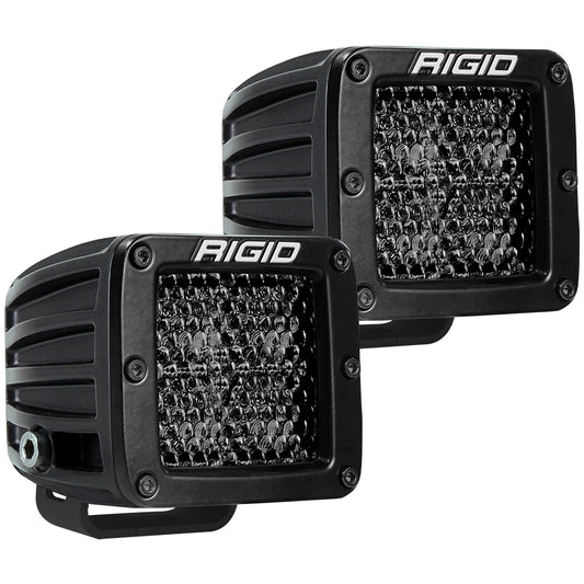 Rigid LED off-road lights for vehicle illumination, durable black housing, high-output lighting