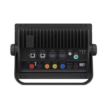 Rear view of professional audio/video processor with HDMI, XLR, and network ports for custom installation