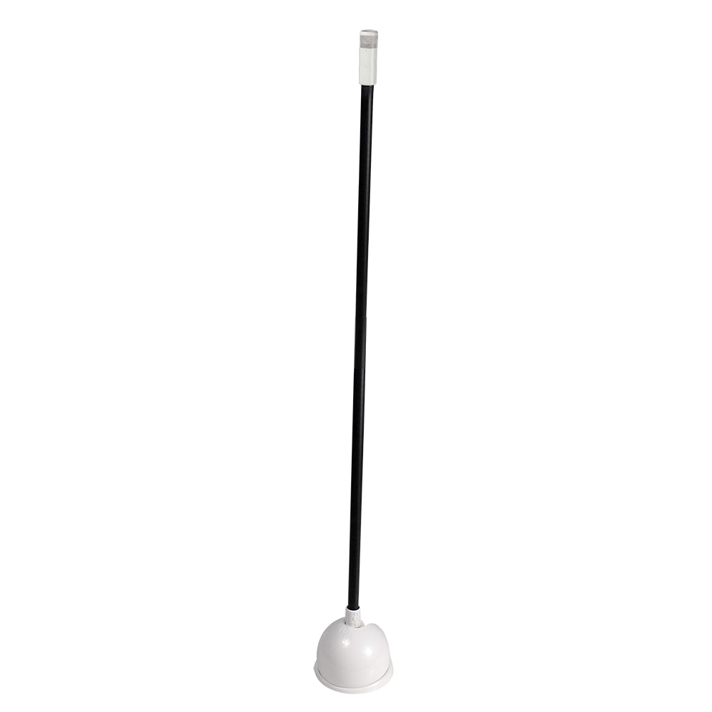White plunger with black handle for bathroom or kitchen drain clearing