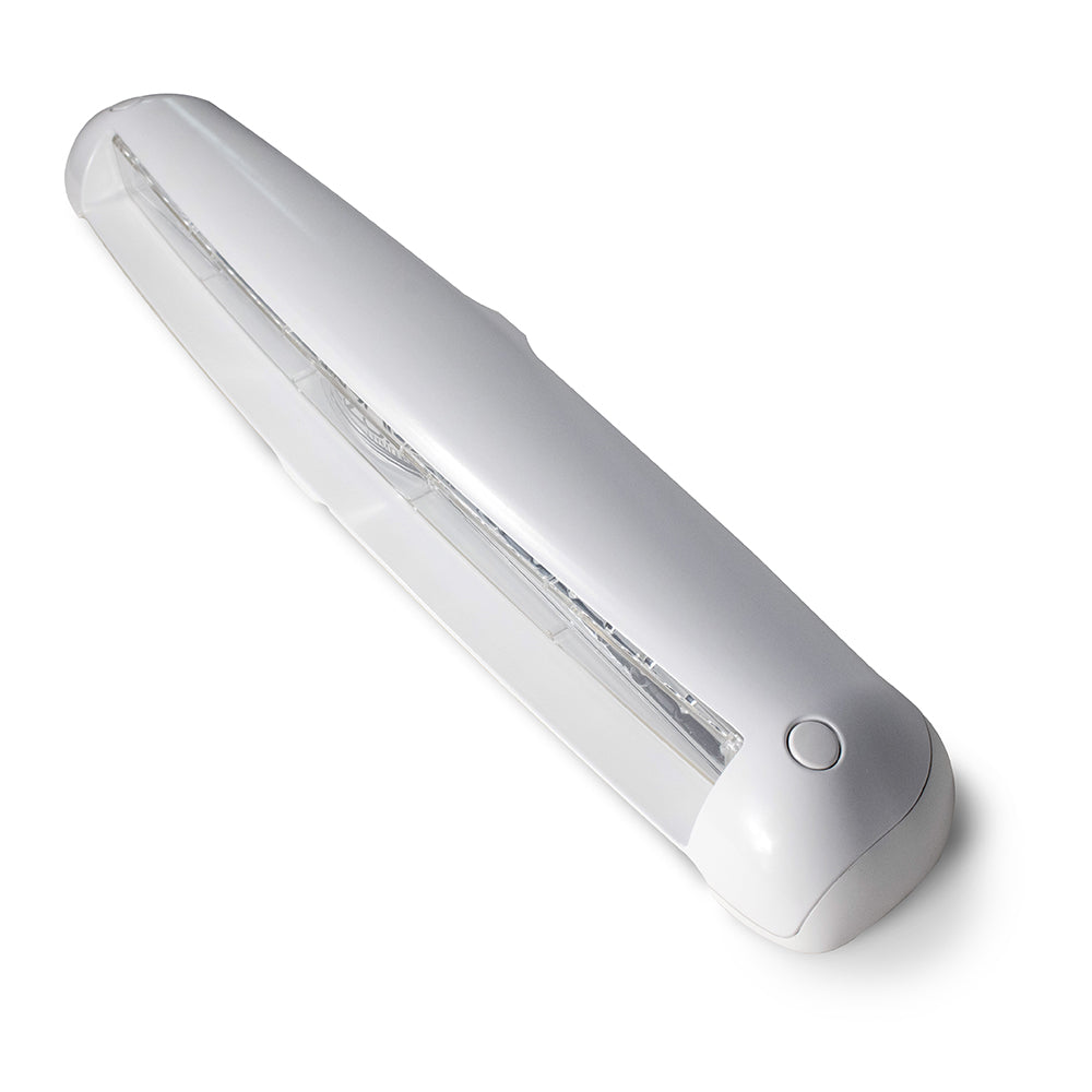 White LED under-cabinet light with touch sensor, ideal for kitchen or workspace illumination