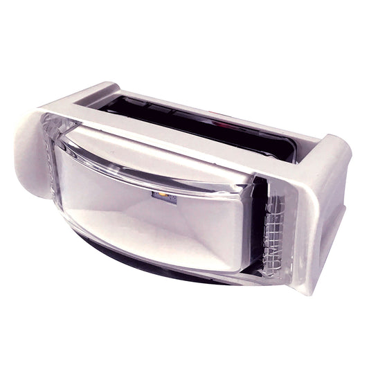 Clear lens LED marine boat light with white housing for deck or navigation lighting