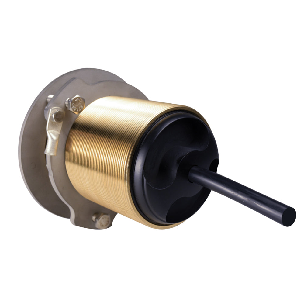 Gold and black car audio component with mounting bracket and cable output