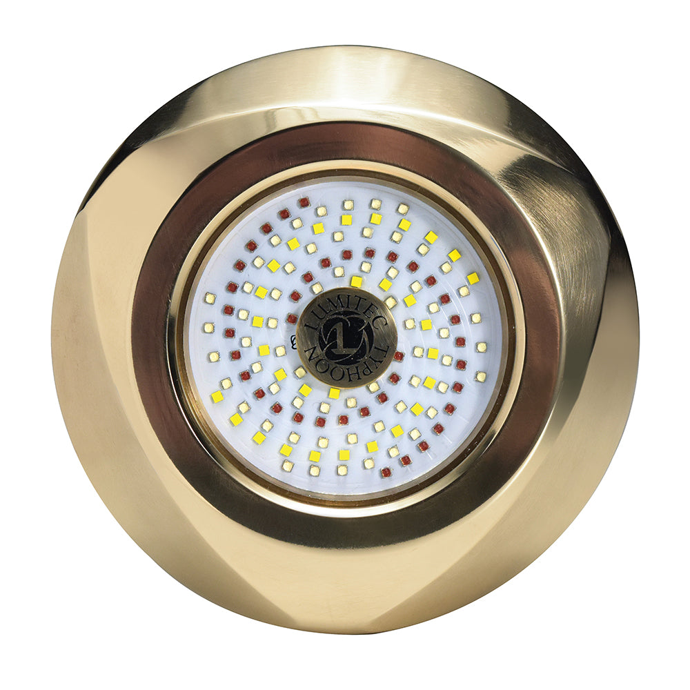 Gold marine LED light with red and yellow diodes, ideal for boat or RV lighting installations