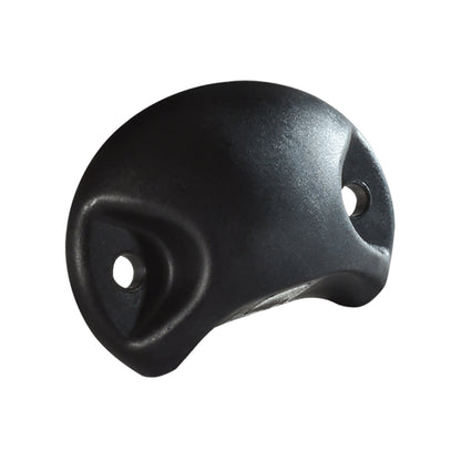 Black automotive mounting bracket with two holes for secure installation