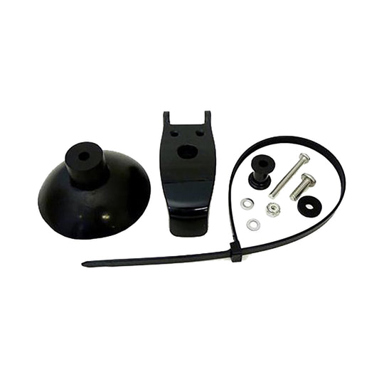 Black suction cup mount kit with hardware for car audio or dash installation