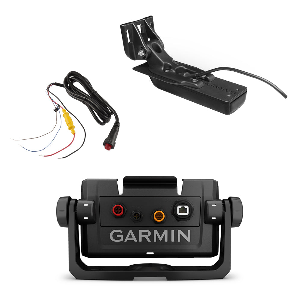 Garmin marine GPS mount with wiring harness and connectors for boat navigation installation