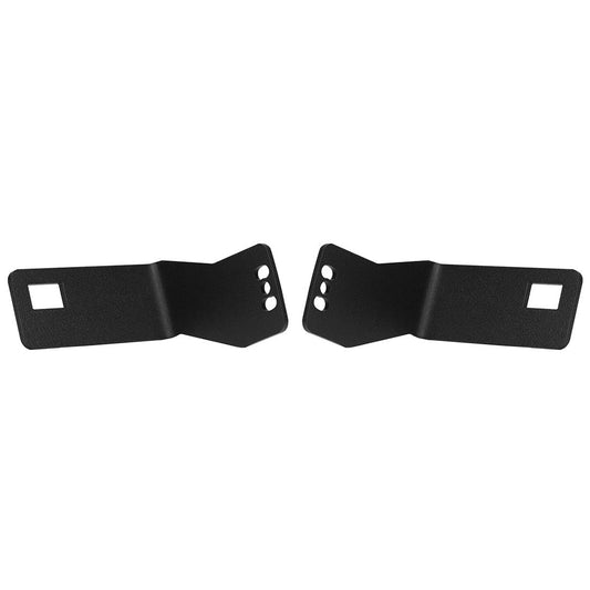 Black metal car audio speaker brackets with mounting holes for secure installation