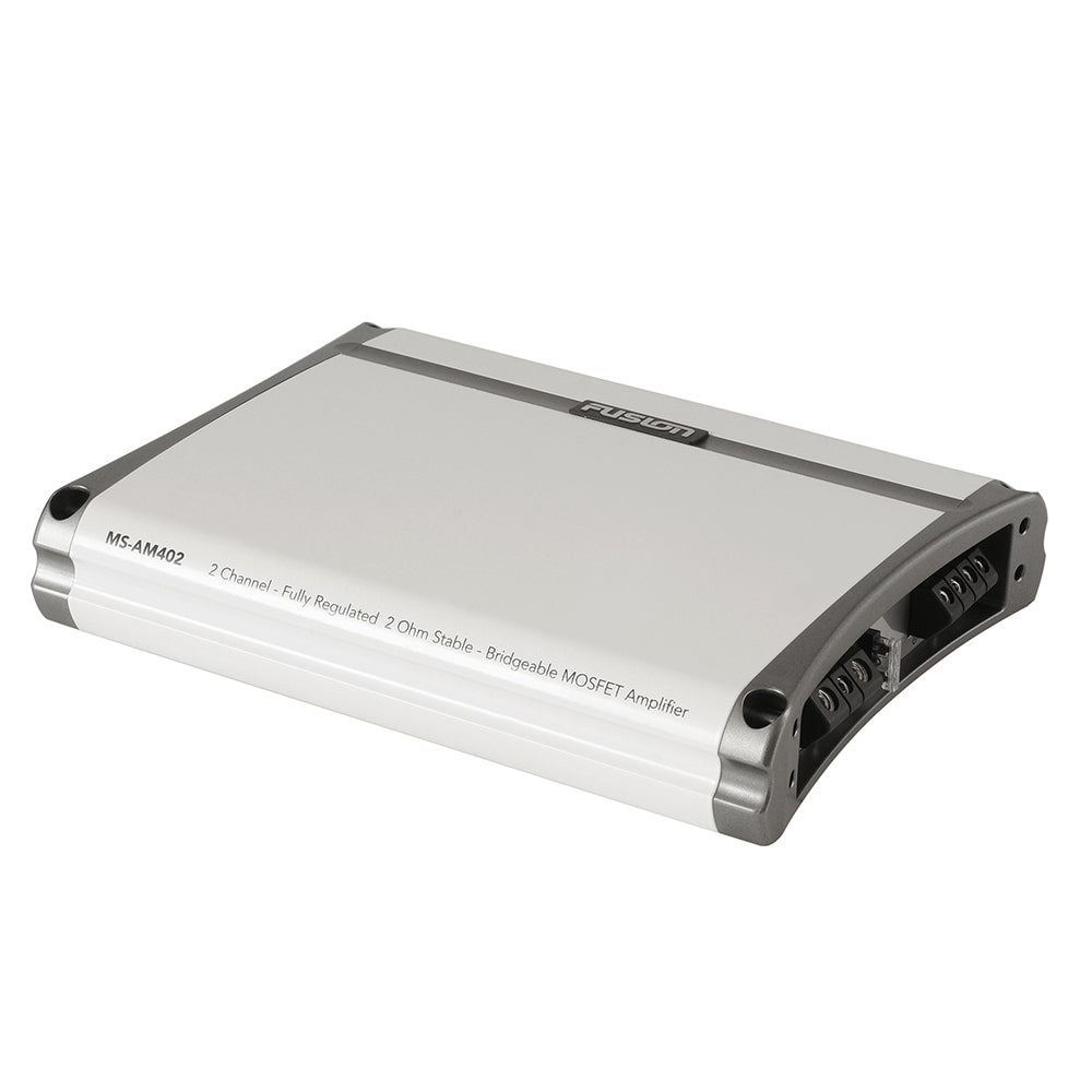 Fusion MS-AM402 2-channel MOSFET amplifier for car audio systems, fully regulated and bridgeable