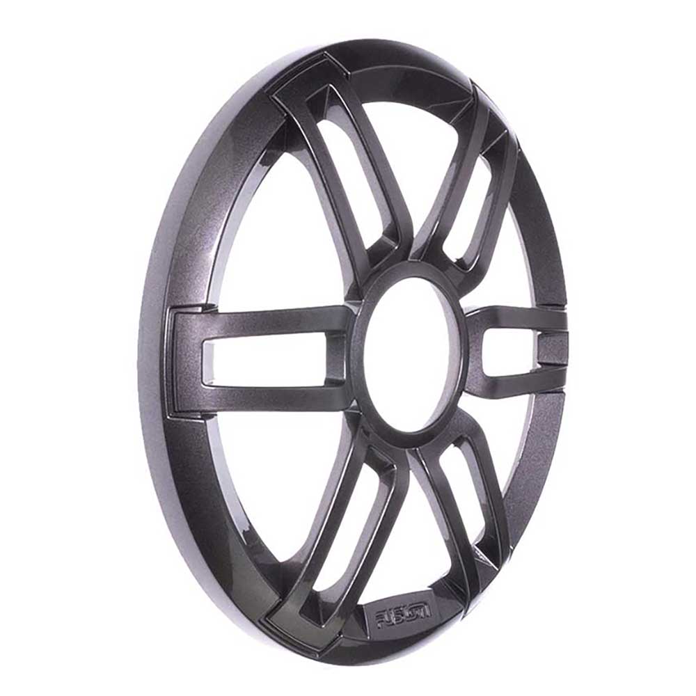 Black JL Audio speaker grille with sleek, angular design for car audio systems