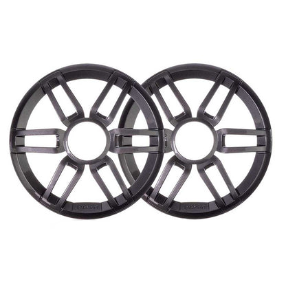 Black JL Audio speaker grilles for car audio systems, featuring durable design and precise fit.