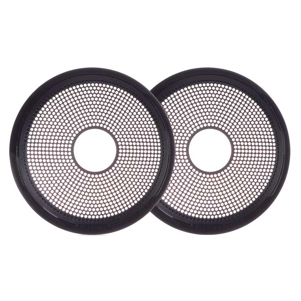 Black perforated speaker grilles for car audio systems, compatible with JL Audio and Alpine installations