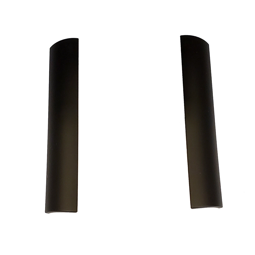 Black curved automotive trim pieces for custom car styling and interior upgrades