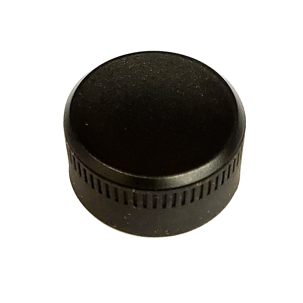 Black textured knob with ribbed edge for audio or vehicle control