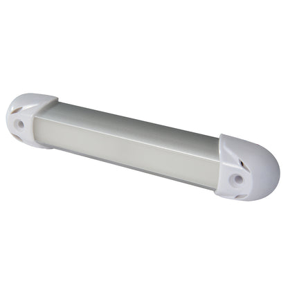 Sleek LED light bar with white end caps, ideal for auto or residential lighting installations