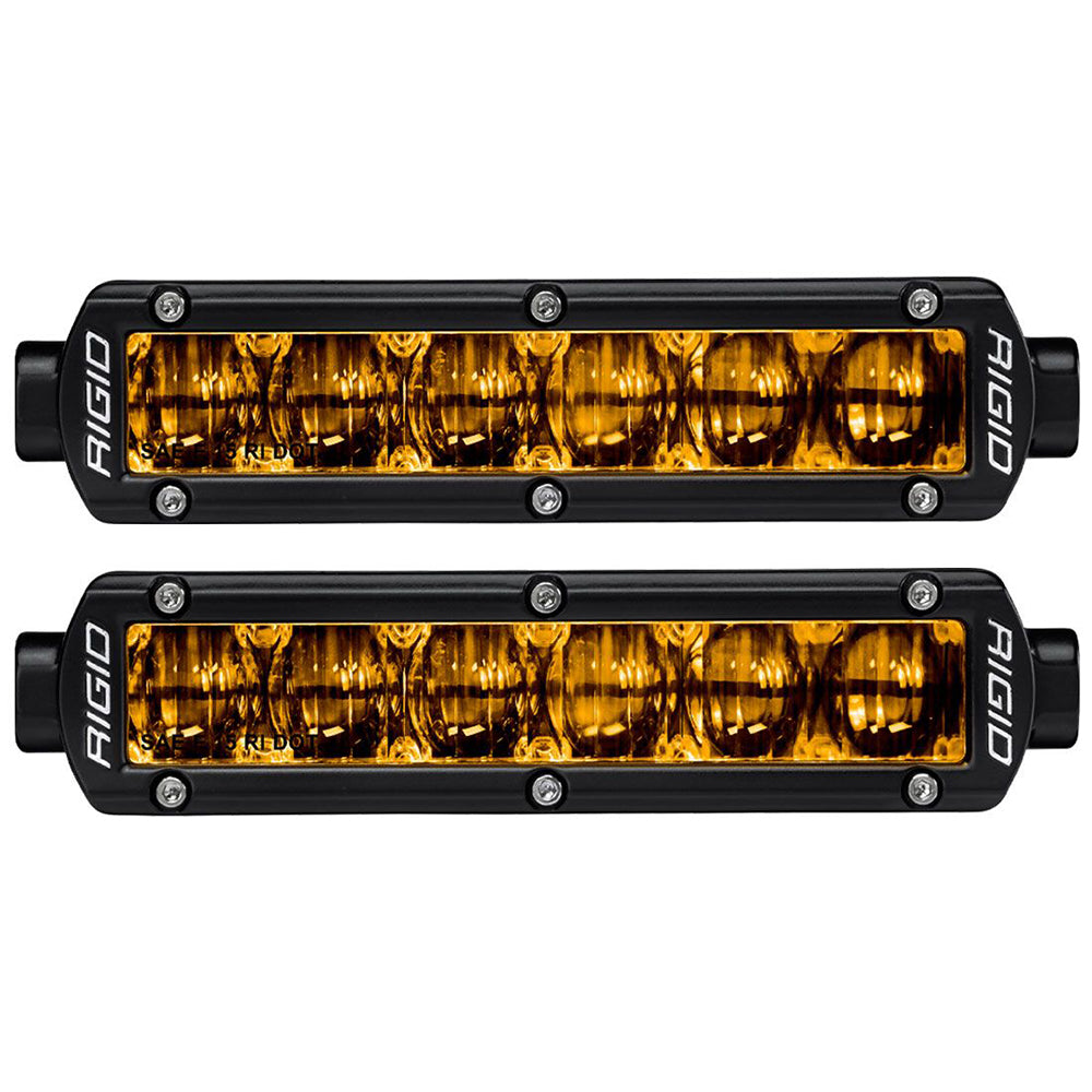 Rigid amber LED light bars for off-road vehicle lighting, durable black housing, SAE/DOT compliant