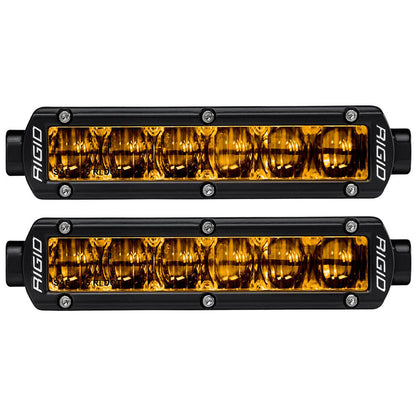 Rigid amber LED light bars for off-road vehicle lighting, durable black housing, SAE/DOT compliant